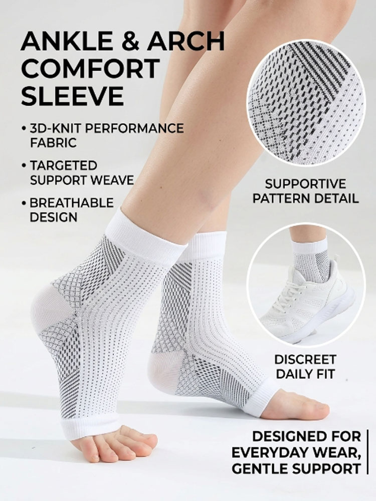 Compression Calf Sleeve - Mangas de Compressão Esportivas Elásticas Brancas