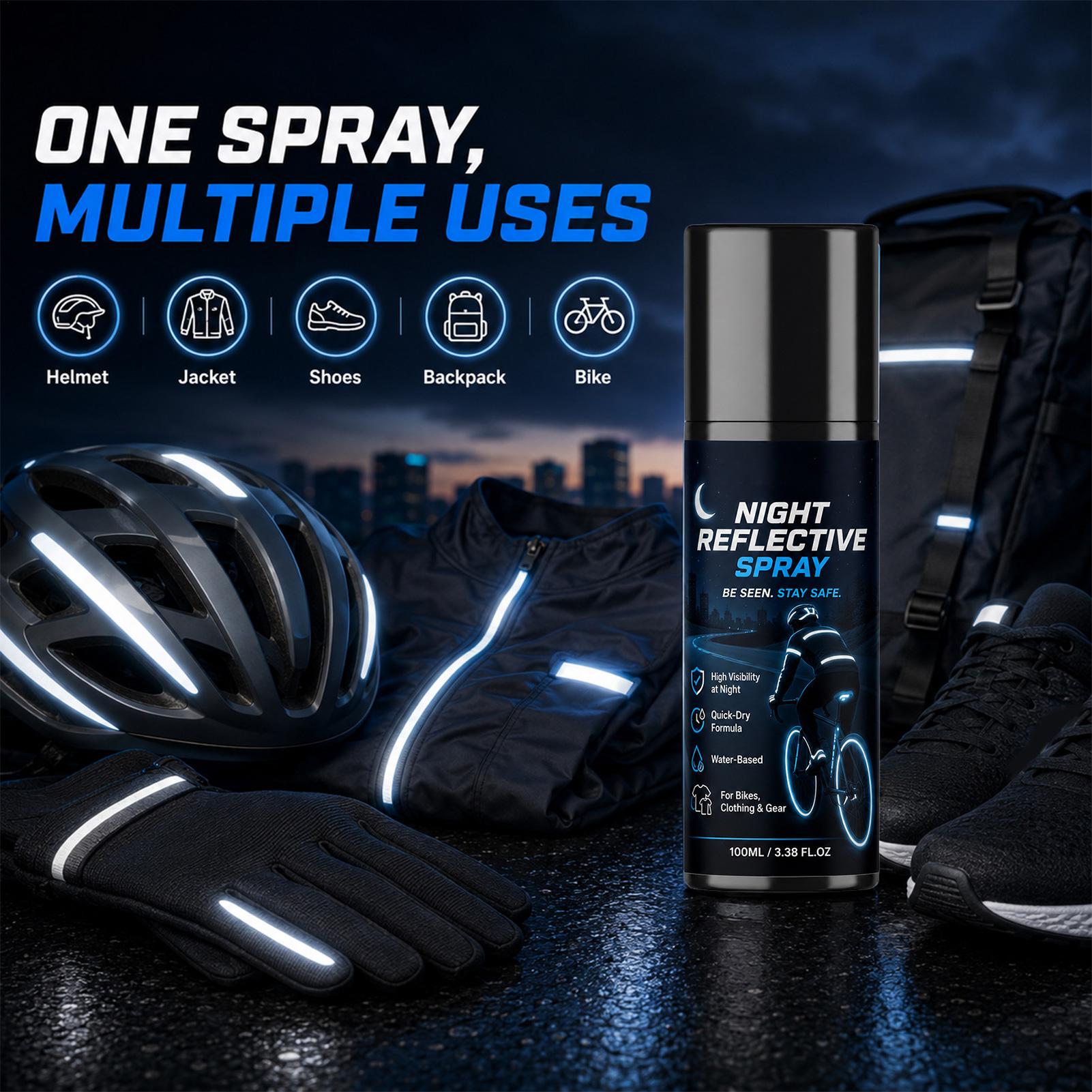 Spray refletor noturno de 100  - Running Visibility Gear avaliação e preço