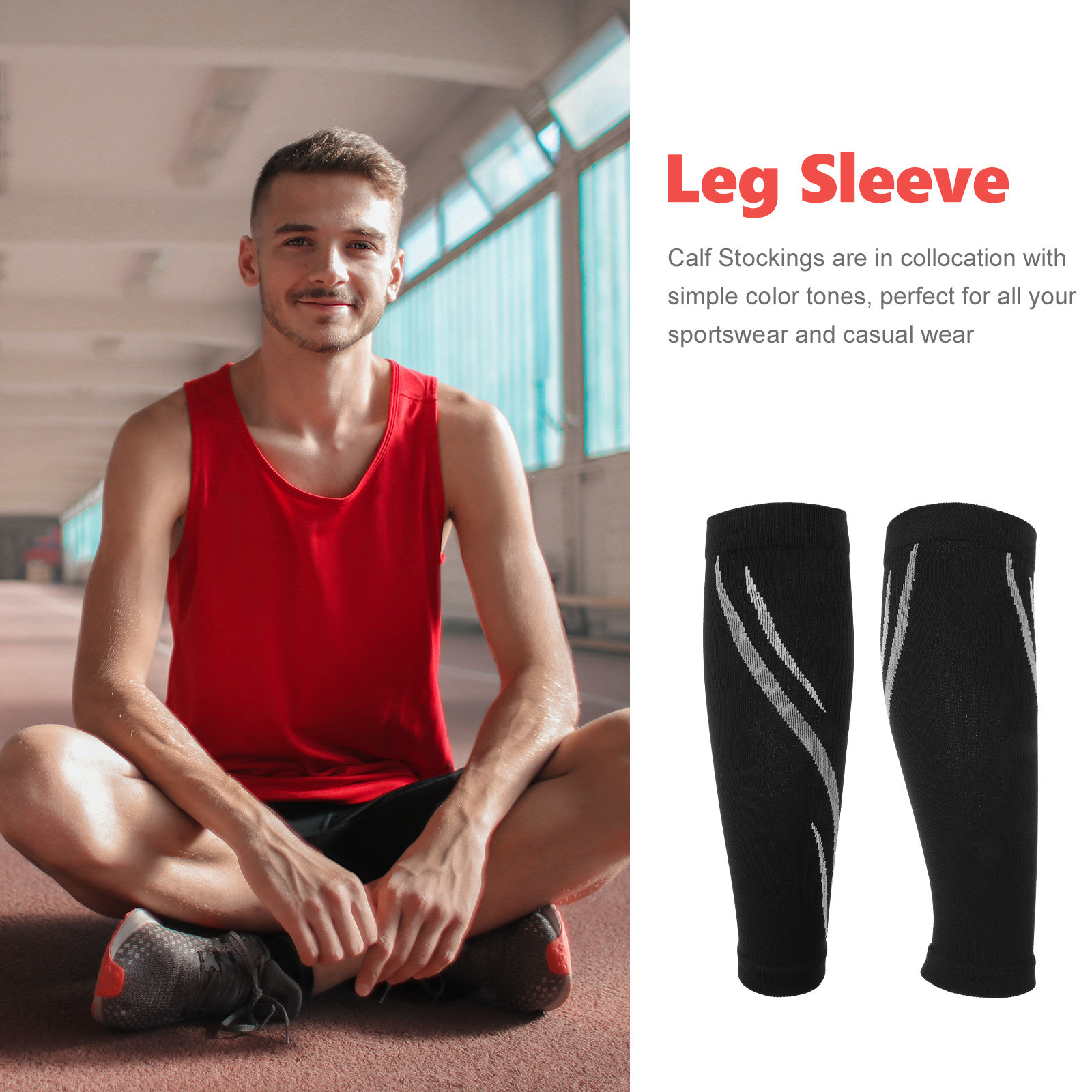 1 par de meias de compressão p - Compression Calf Sleeve avaliação e preço