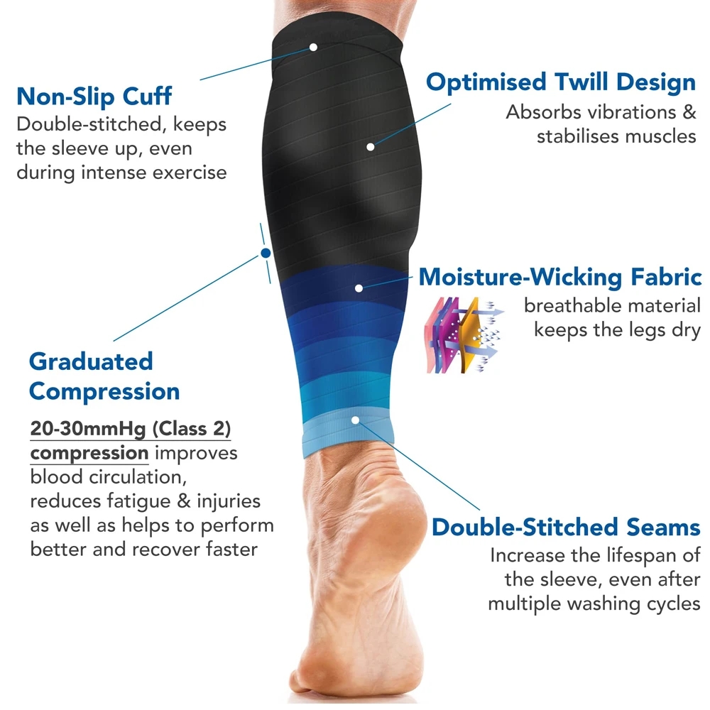 1 Par de Mangas de Compressão  - Compression Calf Sleeve avaliação e preço